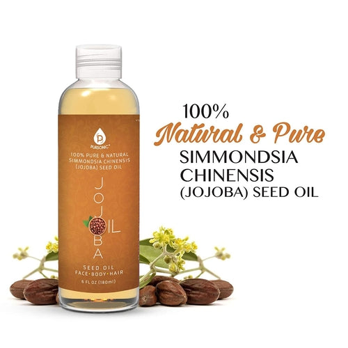 GlowKur Golden 100% Jojoba Hair, Scalp & Body Oil – 6 oz